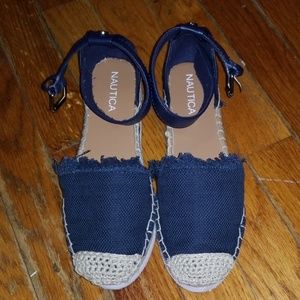 Nautica Denim Ankle Strap Espadrilles